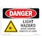 Signmission Safety Sign, OSHA Danger, 10" Height, 14" Width, UV Light Hazard Avoid Looking, Landscape OS-DS-D-1014-L-2189 - alternate 1